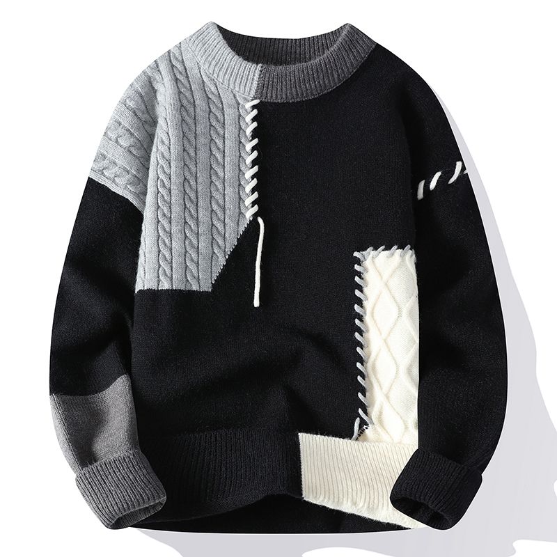 Gray Patchwork Sweater