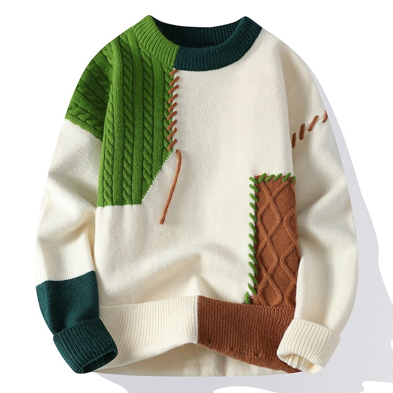 Green Patchwork Sweater