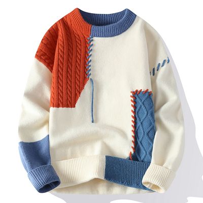 Orange Patchwork Sweater