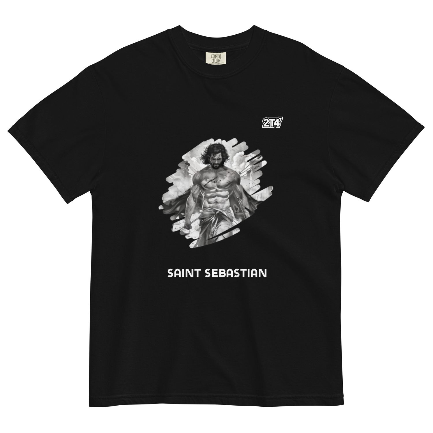 Camiseta negra de algodón unisex San Sebastián