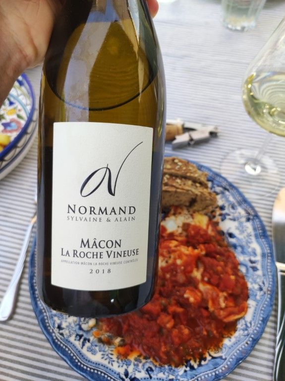 Label of Mâcon La Roche‑Vineuse Blanc 2023 – Domaine Normand