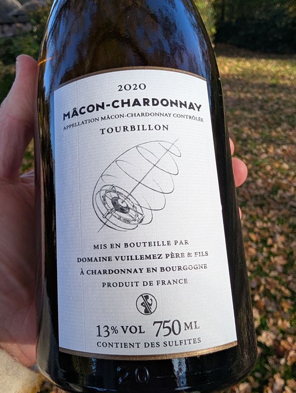Mâcon-Chardonnay, Tourbillion 2020, Domaine Vuillemez