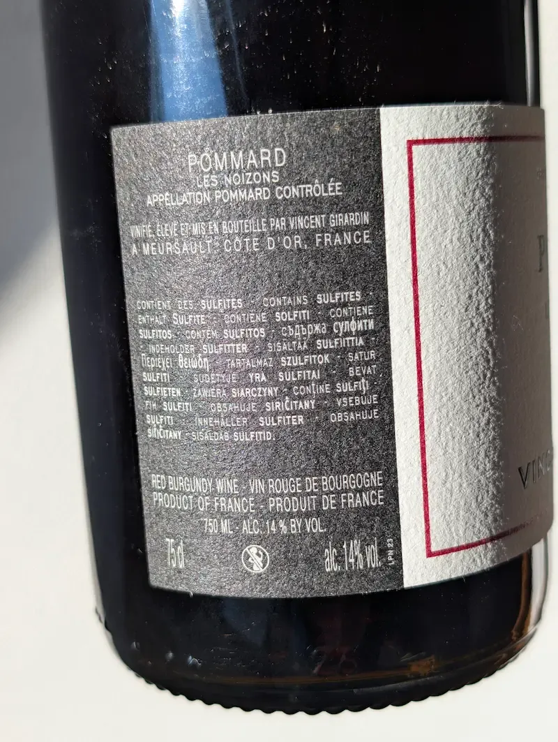 Pommard Les Noizons 2023, Vincent Girardin