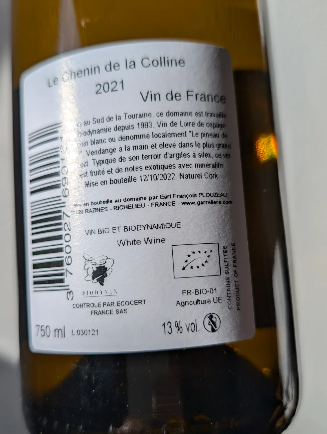 Marquis de C 2021, Domaine de la Garreliere