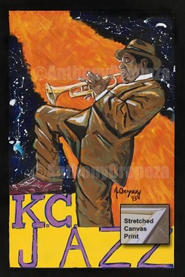 Play it Bro: KC Jazz - Custom Original 3' x 2' Giclée Canvas Print