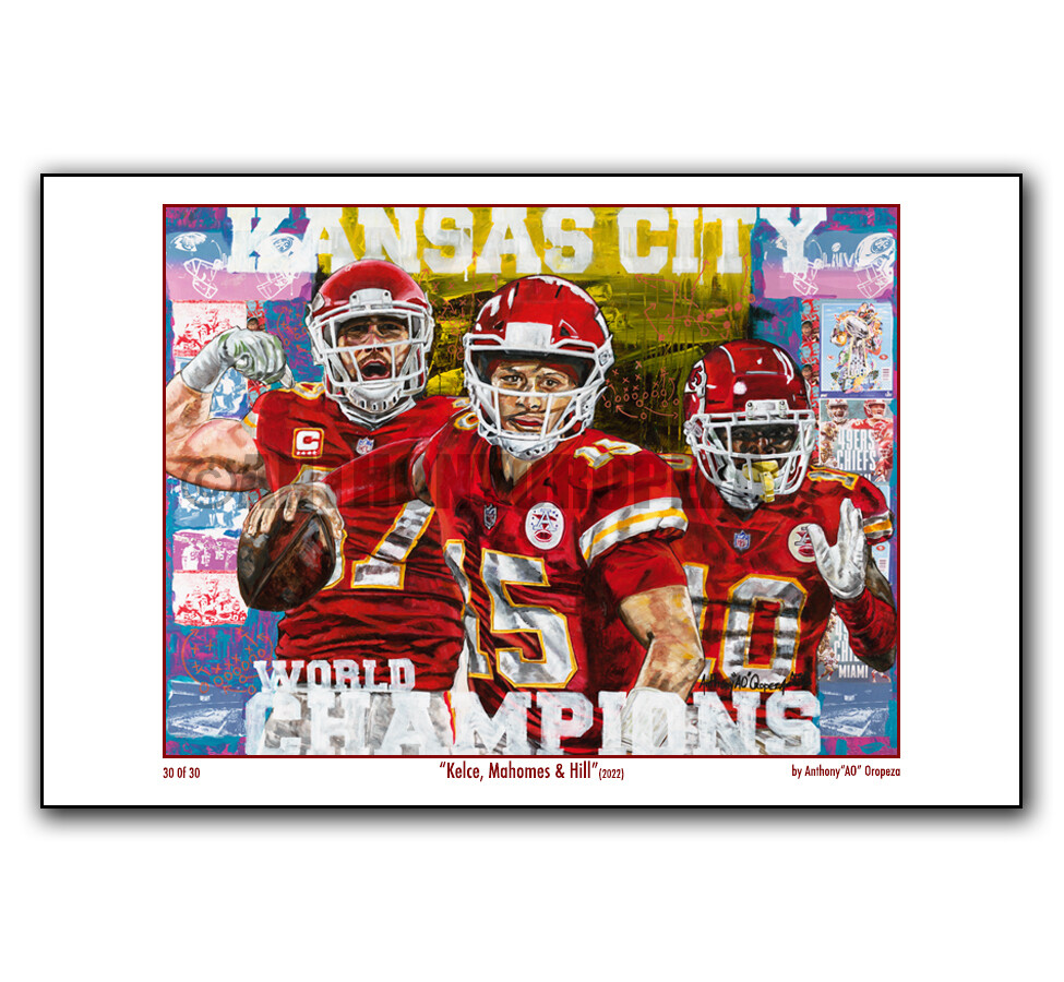 Buy Kansas City Chiefs Posters Mahomes, Kelce & Hill Store AOART5