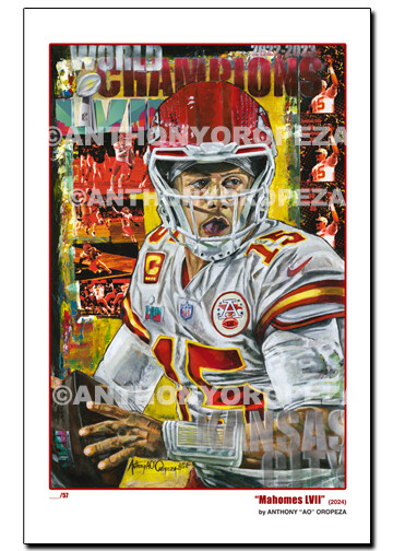 NEW! - "Mahomes-  World Champion 57" - 11x17, 1st Run (57-numbered)