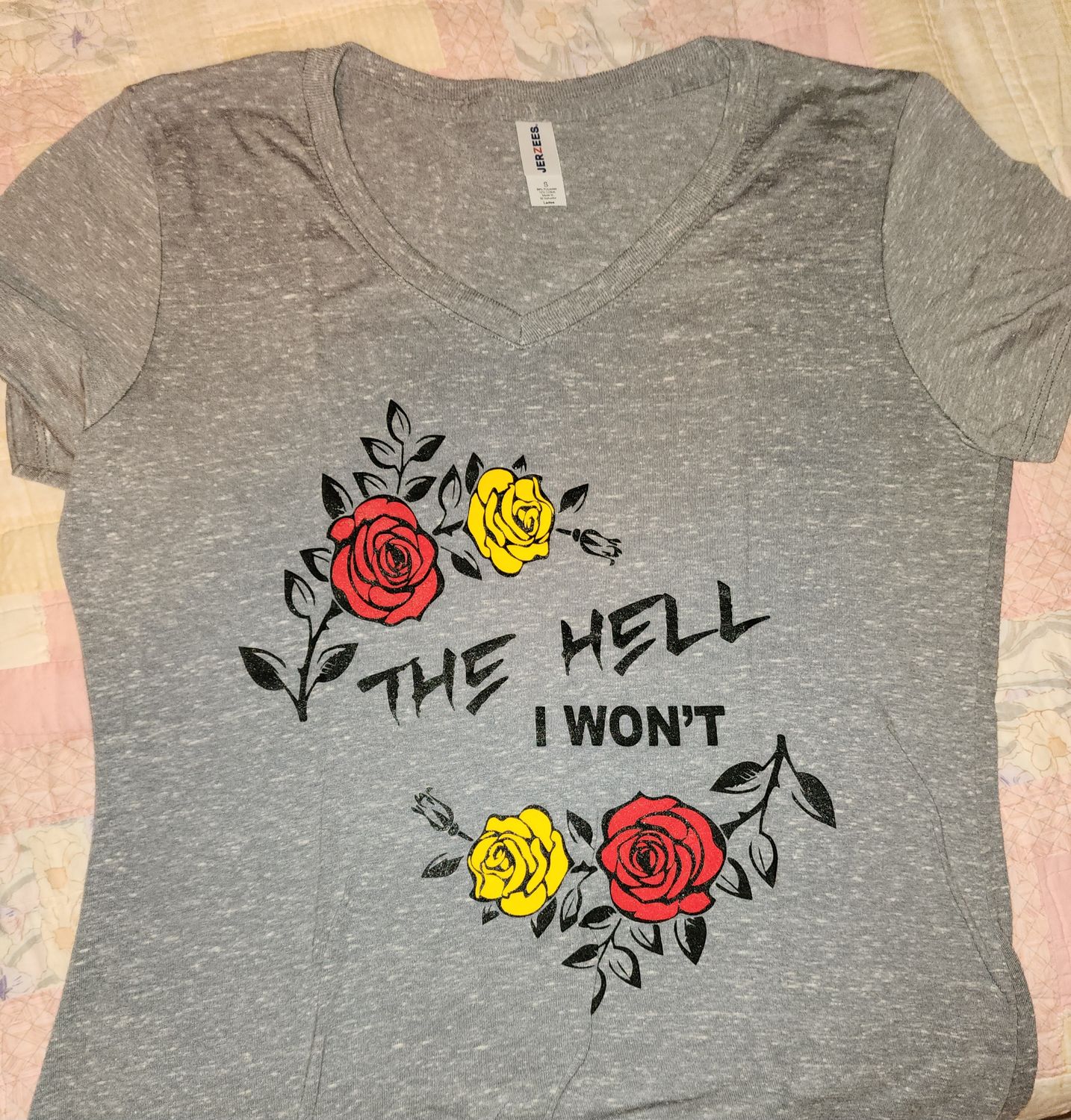 Ladies - The Hell I Won&#39;t SS  Gray 2XL