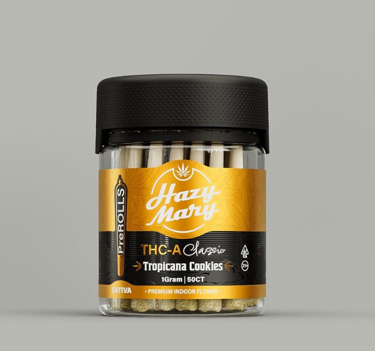 THCA Hazy Mary Prerolls 1G, Flavor: Tropicana Cookies