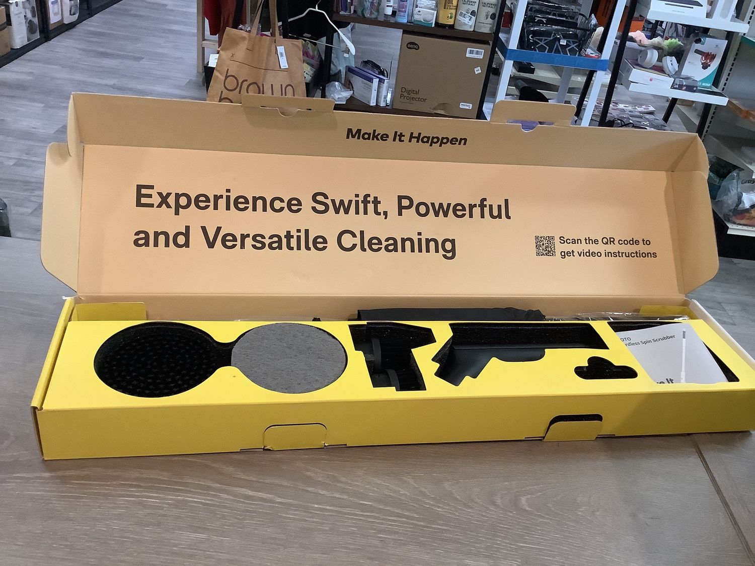 HOTO Cordless electric spin Scrubber expandable stick
