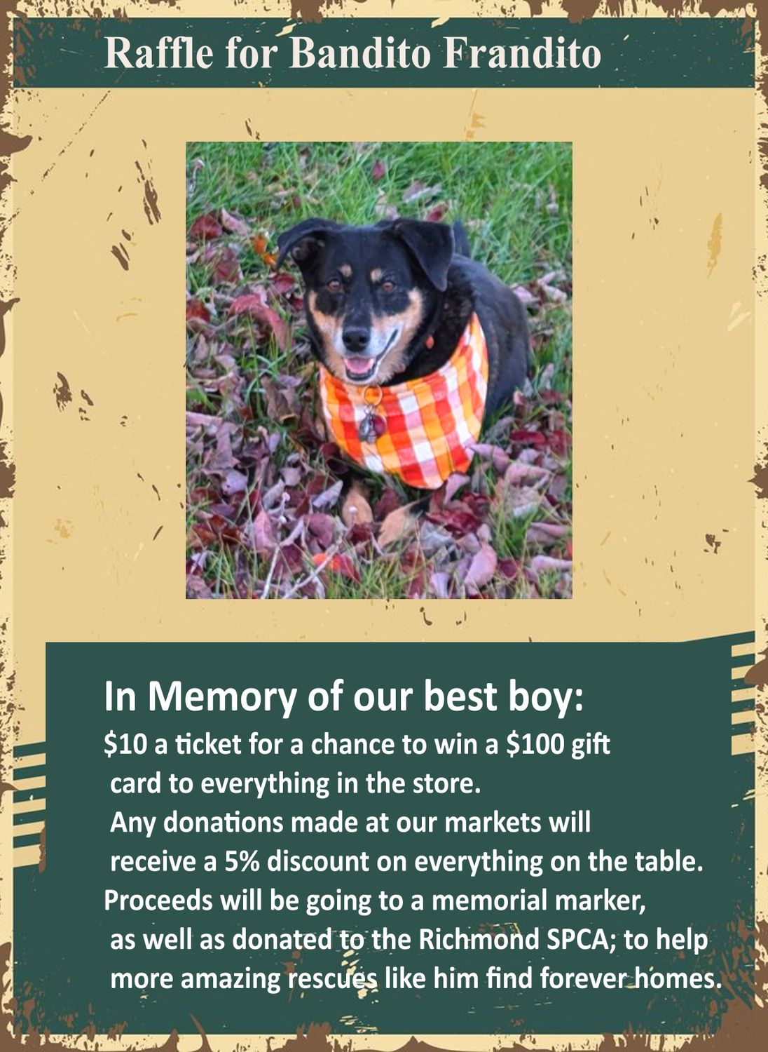 Bandit In Memory Raffle