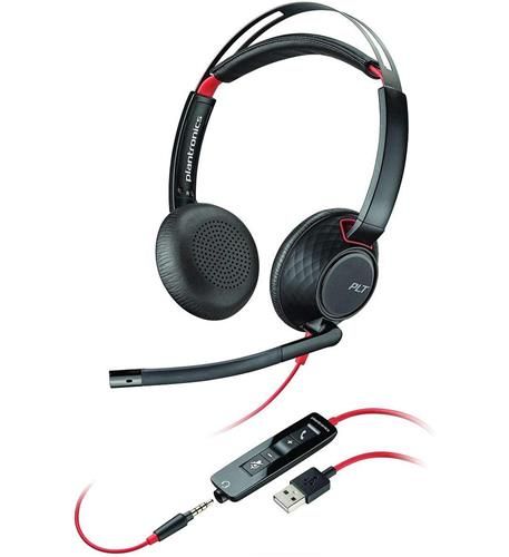Poly Blackwire 5220 Stereo USB-C Wired Headset w/ 3.5mm Plug and USB-C/A Adapter 8X231AA Poly Blackwire 5220 Stereo USB-C Wired Headset w/ 3.5mm Plug and USB-C/A Adapter 8X231AA