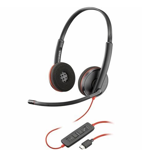 Poly Blackwire 3220 Stereo USB-C Headset with USB-C/A Adapter (Bulk) 8X228A6