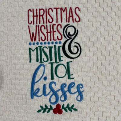 Christmas Wishes &amp; Mistletoe Kisses Towel