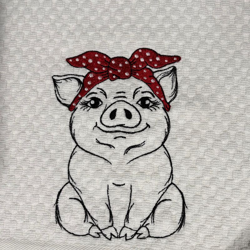 Pig with Red Bandana Towel