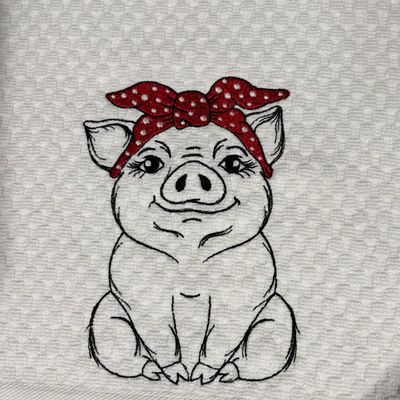 Pig with Red Bandana Towel