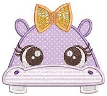 Girl Hippo Hooded Towel