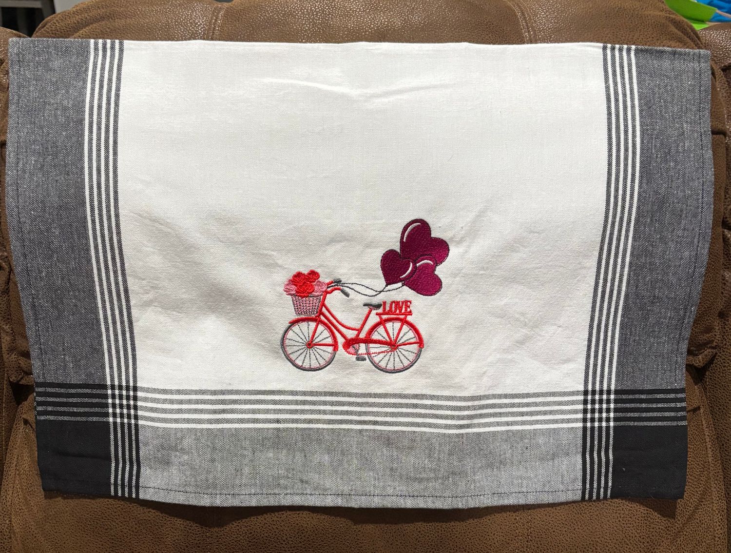 Burgundy Valentine&#39;s Day Bike Towel