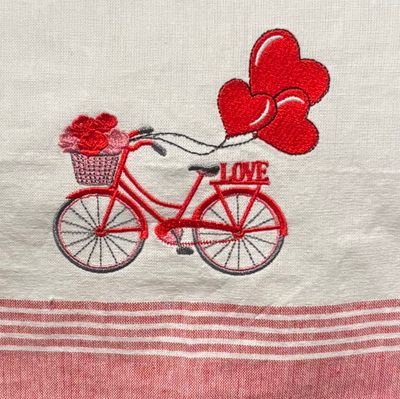 Red Valentine&#39;s Day Bike Towel