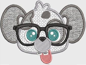 Dog in Glasses Hooded Towel