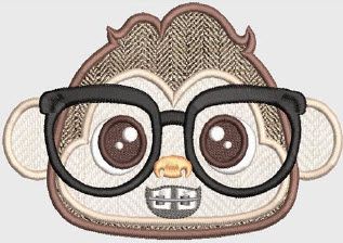 Monkey in Glasses Hooded Towel