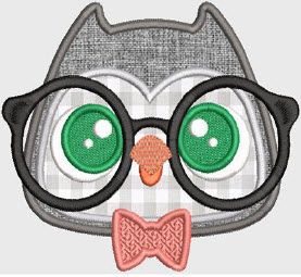 Owl in Glasses Hooded Towel