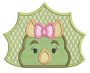 Girl Triceratops Hooded Towel