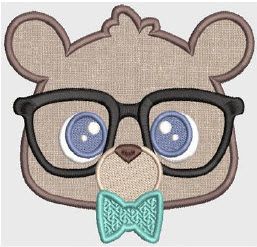 Bear in Glasses Hooded Towel