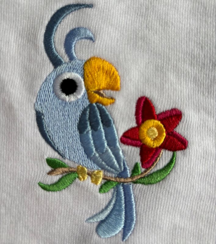 Blue Parrot Burp Cloth