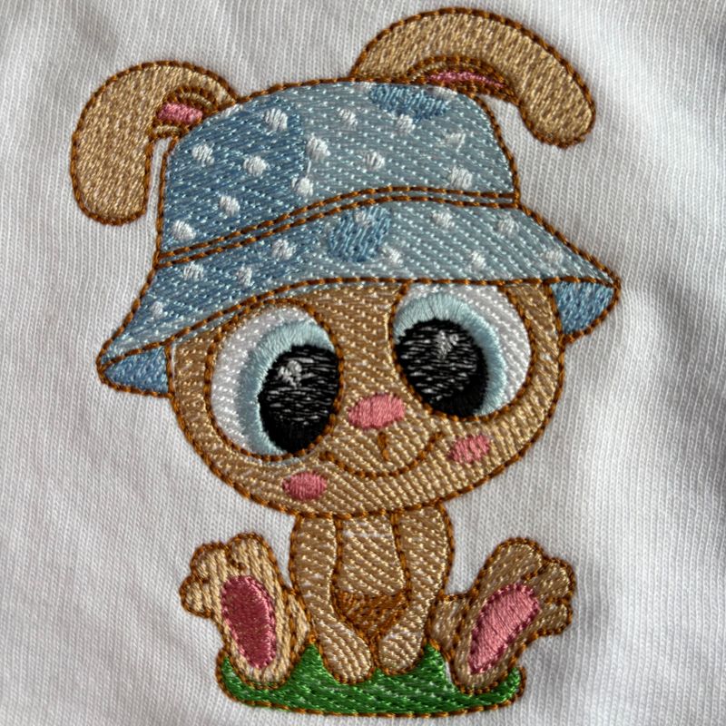 Bunny with Hat Burp Cloth