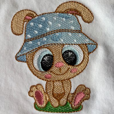 Bunny with Hat Burp Cloth