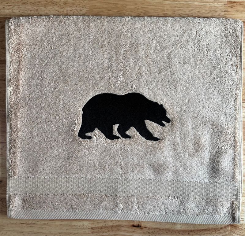Bear Silhouette Hand Towel