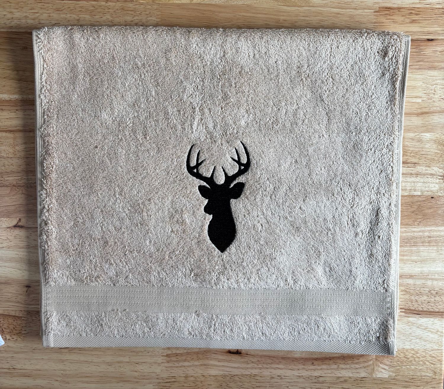 Deer Head Silhouette Hand Towel