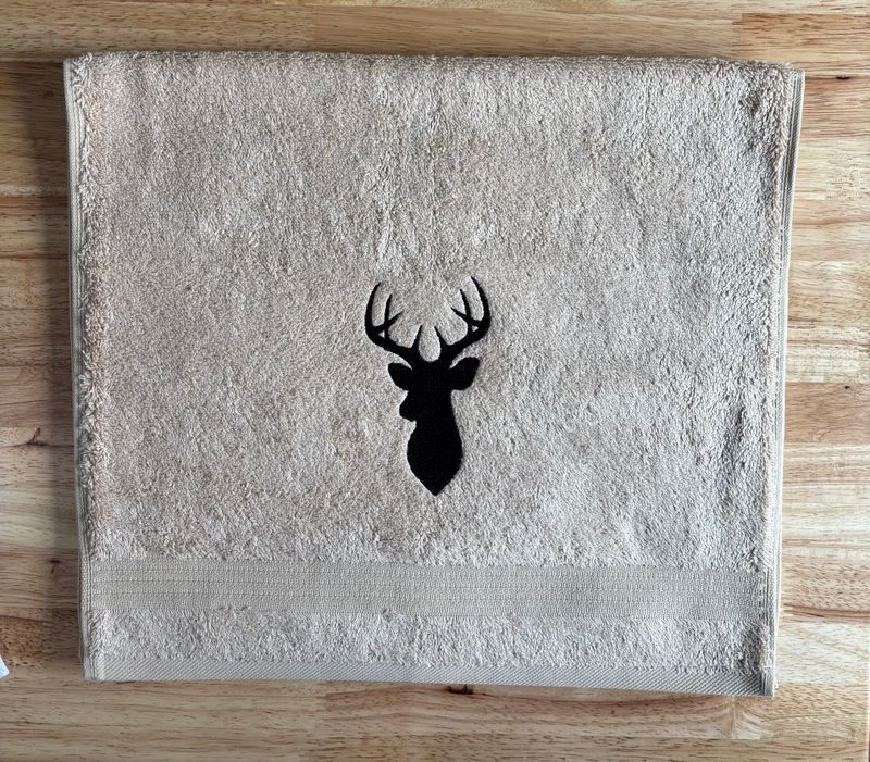 Deer Head Silhouette Hand Towel