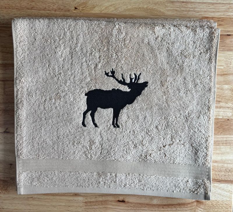 Elk Silhouette Hand Towel