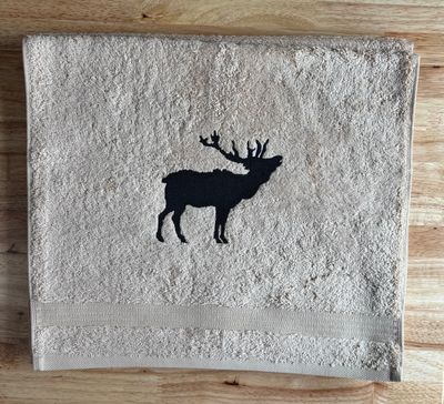 Elk Silhouette Hand Towel