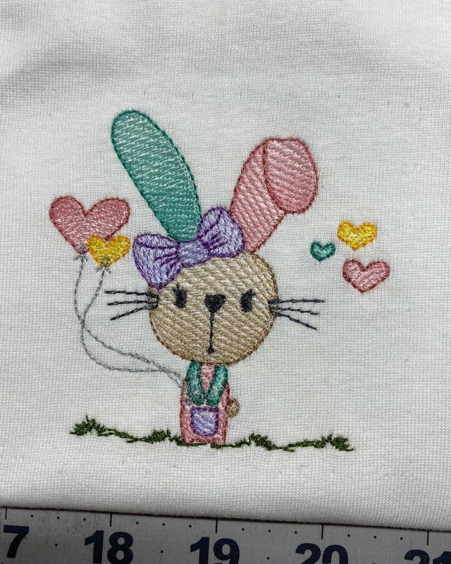 Girl Bunny with Hearts Bib