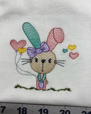 Girl Bunny with Hearts Bib