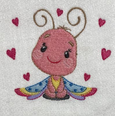 Sitting Butterfly with Hearts Bib