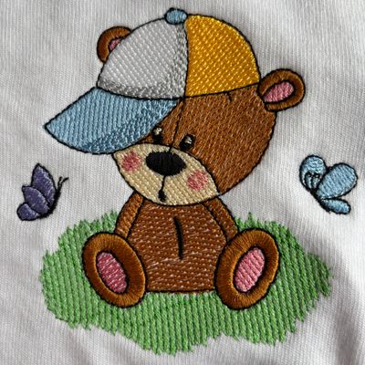 Boy Bear with Heart Bib