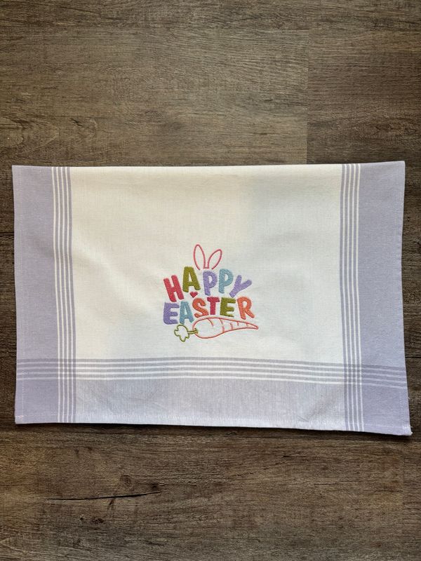 Happy Easter on Lavendar Towel