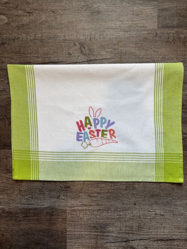 Happy Easter on Green Towel