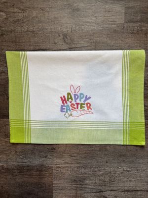Happy Easter on Green Towel