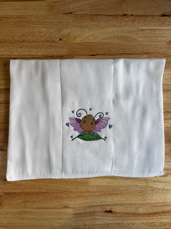 Butterfly on leaf Burp Cloth