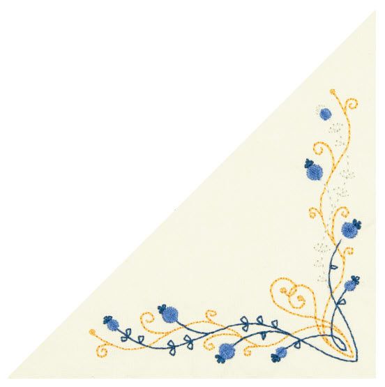 Blue and Gold Corner Quilt Label