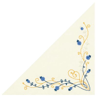Blue and Gold Corner Quilt Label