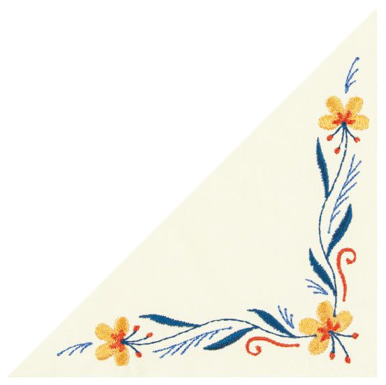 Flowers and Leaves Corner Quilt Label