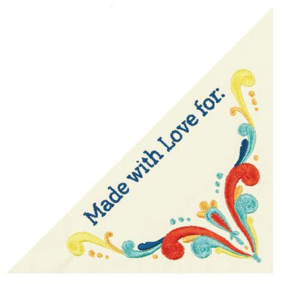Curly Design Corner Quilt Label