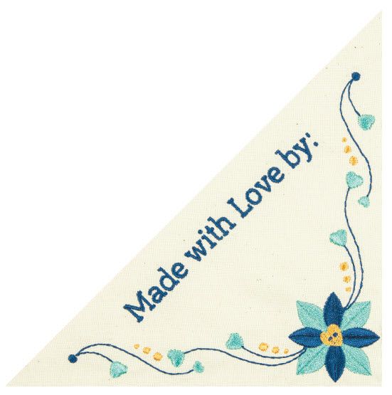 Large Flower Corner Quilt Label