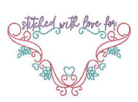 Stitched With Love For Corner Quilt Label